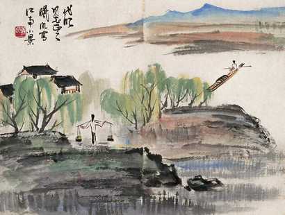 林曦明 江南小景 镜心